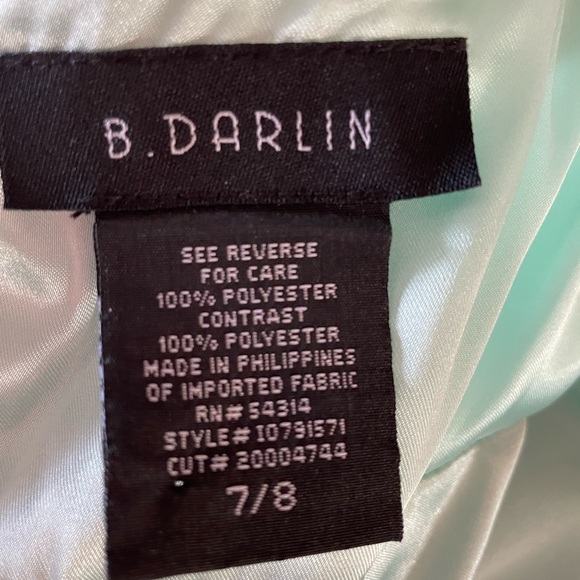 Sea Green Sleeveless Rhinestones Embellished Fit & Flare Dress Size 7/8 Prom - Picture 12 of 15